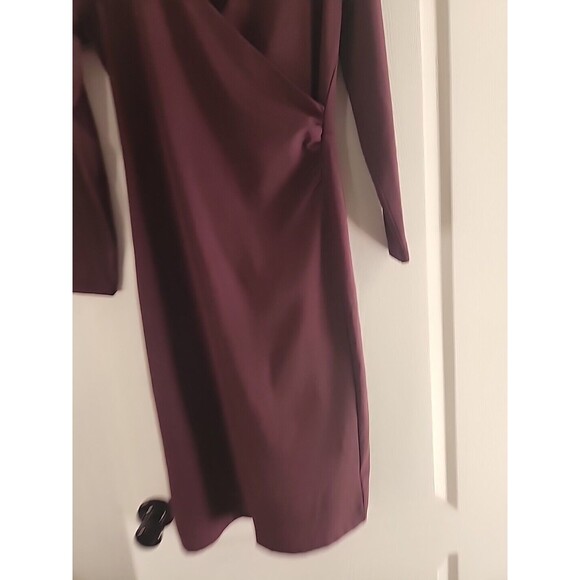 Ann Taylor LOFT  V-Neck Dress Burgundy Size Xs - Picture 3 of 7